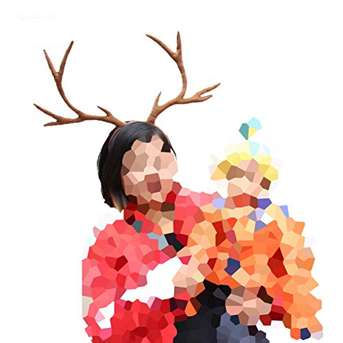 CHICHIC Realistic Christmas Antler Hairband Reindeer Deer Horn Heaband Christmas Ornaments Cosplay Costume Best Christmas Gift for Christmas Party Home Decoration Easter Day
