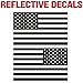 Ghosted Subdued American Flag car Decal, Silver with ghosted Black Print, 1.8