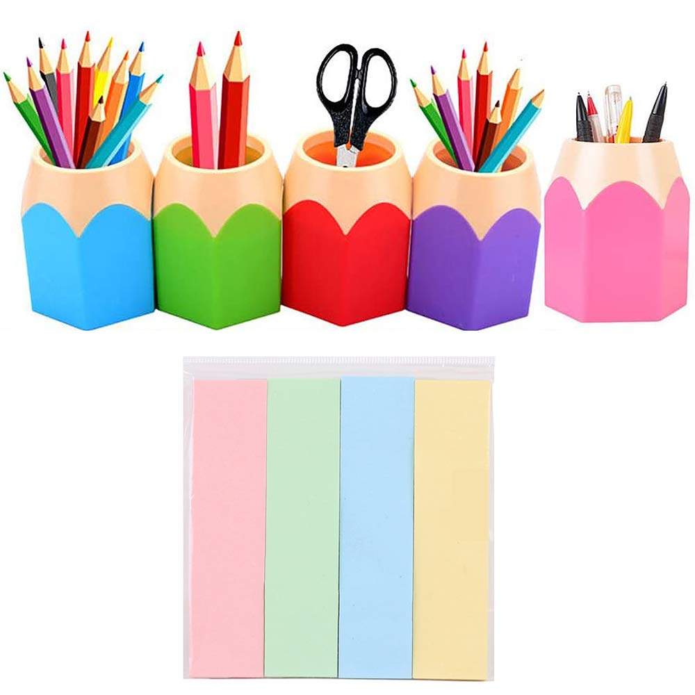 Lifreer Pencil Pot Set Desk Organiser Stationery Storage Home Office Desk Tidy Organisers + 400 PCS Colorful Mini Sticky Notes Category Label