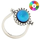 Mojo Antique Sterling Silver Plated Spinner Ring Round Stone Color Change Mood Rings MJ-RS035 (9)