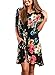 AlvaQ Women Spring Long Sleeve Floral Maternity Loose Slimming Fit Casual Plus Size Tunic Dress Large