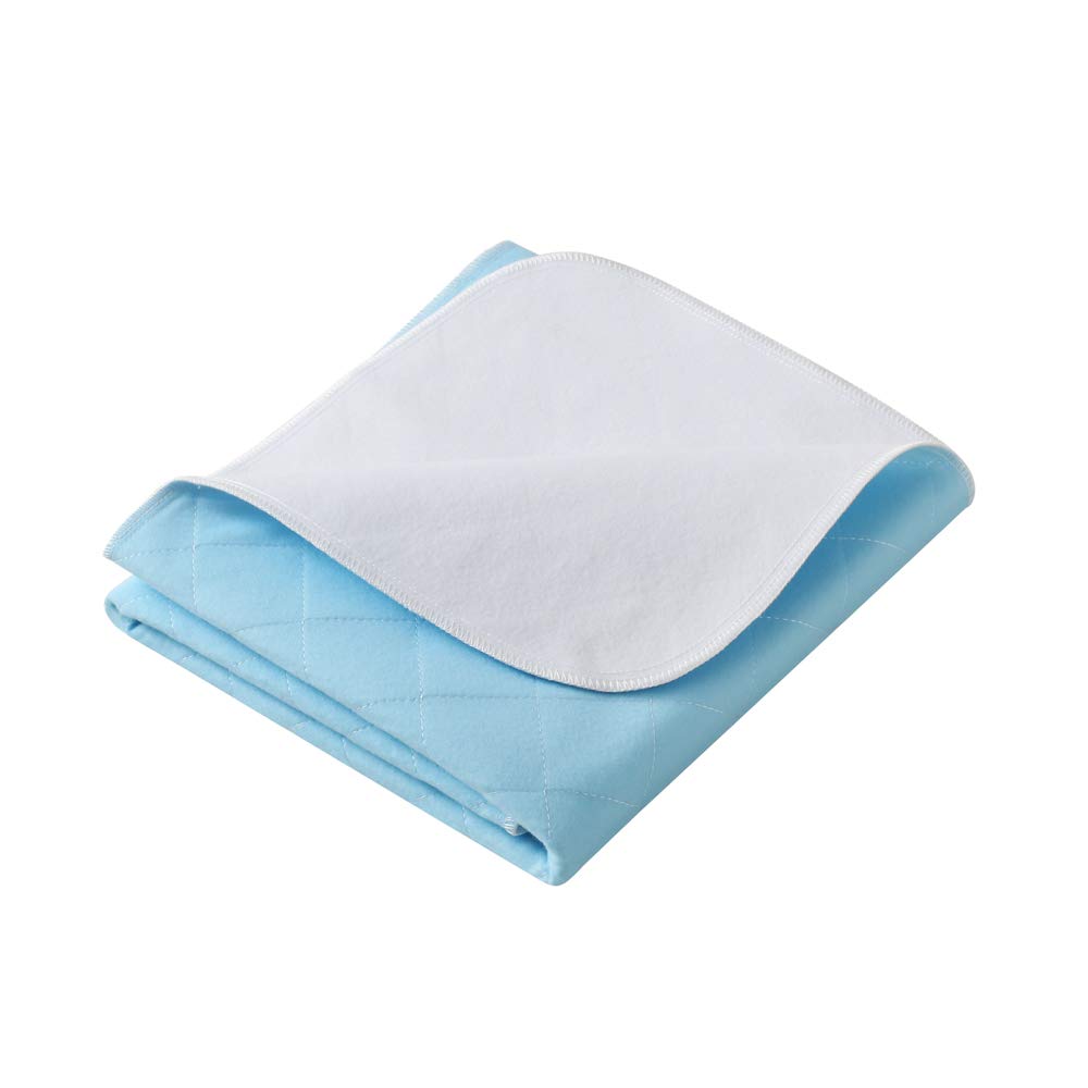 Beedsooth Washable Premium Incontinence Bed Pad for Adults or Children with Bed wetting Super Absorbent Bed Protection Draw Sheets Blue - 86×132cm