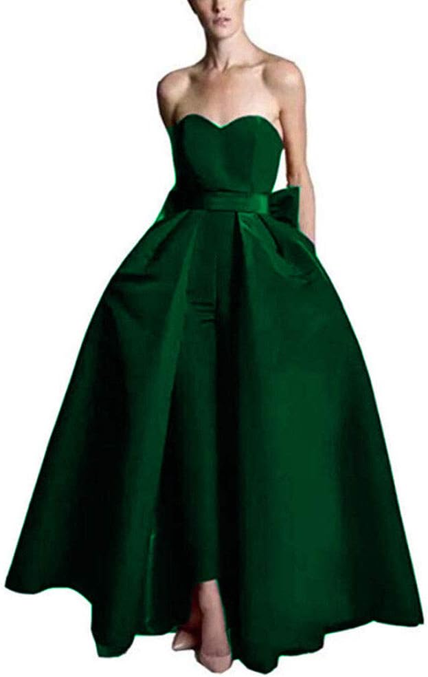 VeraQueen Women's Jumpsuits Evening Dress With Detachable Skirt Prom Gowns Pants