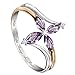 Rubyyouhe8 Ring&with God All Things are Possible Lady Dual Color Faux Amethyst Cross Floral Ring Ring for Women Fashion Unisex Jewelry Accessories(US 7)