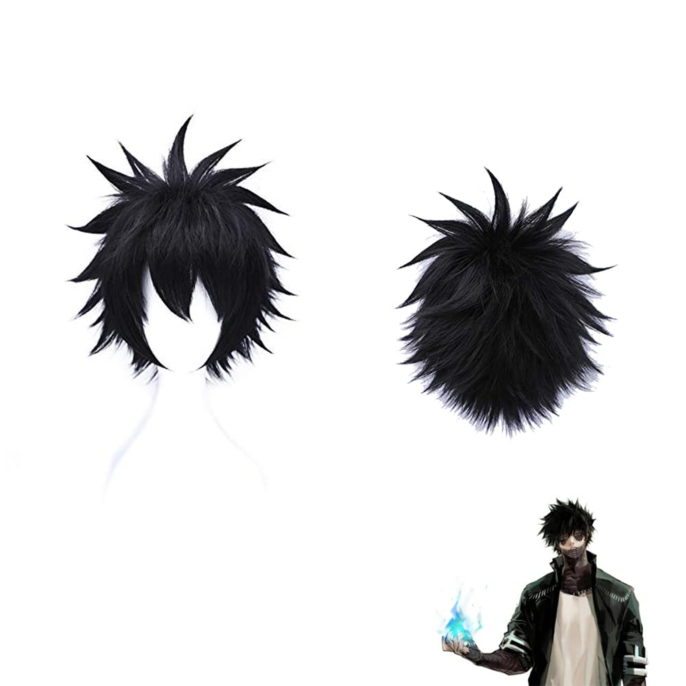 MUZIWIG Anime Cosplay Wig for My Hero Academia Dabi Halloween Costume Accessories Party Synthetic Hair with Free Wig Cap