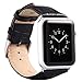 Valkit Compatible Apple Watch Bands 38mm 40mm Genuine Leather Strap Smart Watch Band Bracelet Replacement Wristband with Stainless Steel Adapter Clasp Replacement for Apple iWatch 4 3 2 1, 38MM -Black