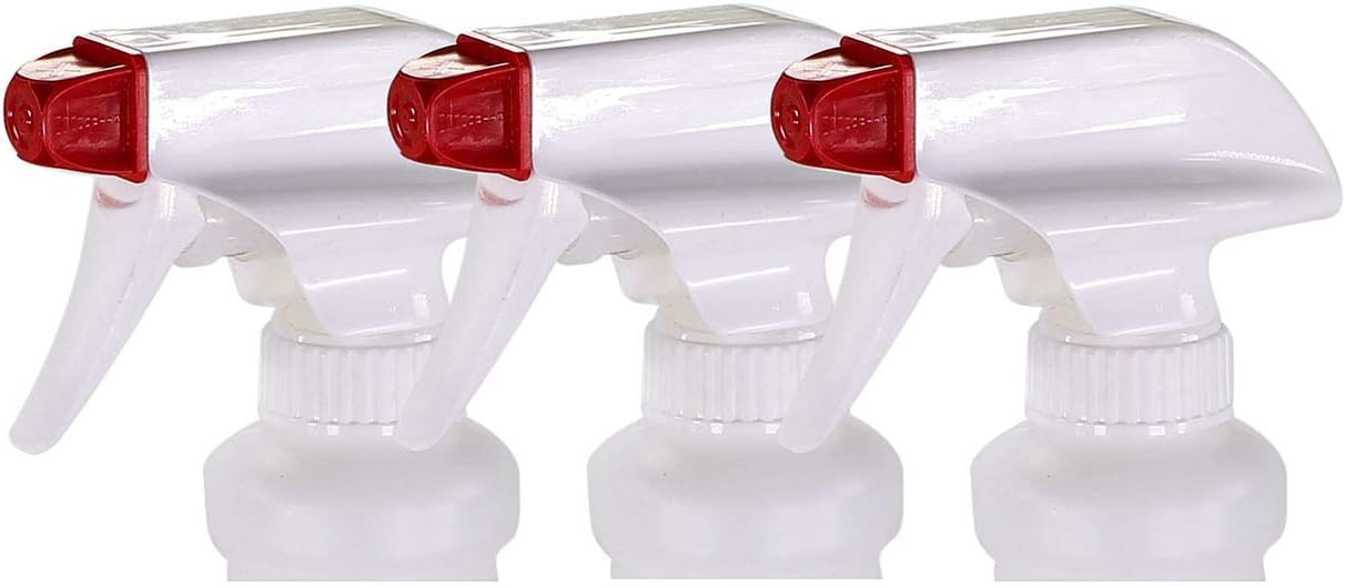 Pinnacle Mercantile USA Made Spray Bottle Nozzle Sprayer Replacement Head Fits 28-400 Plastic Spray Bottles 16 oz Heavy Duty Plastic Pump Set 3