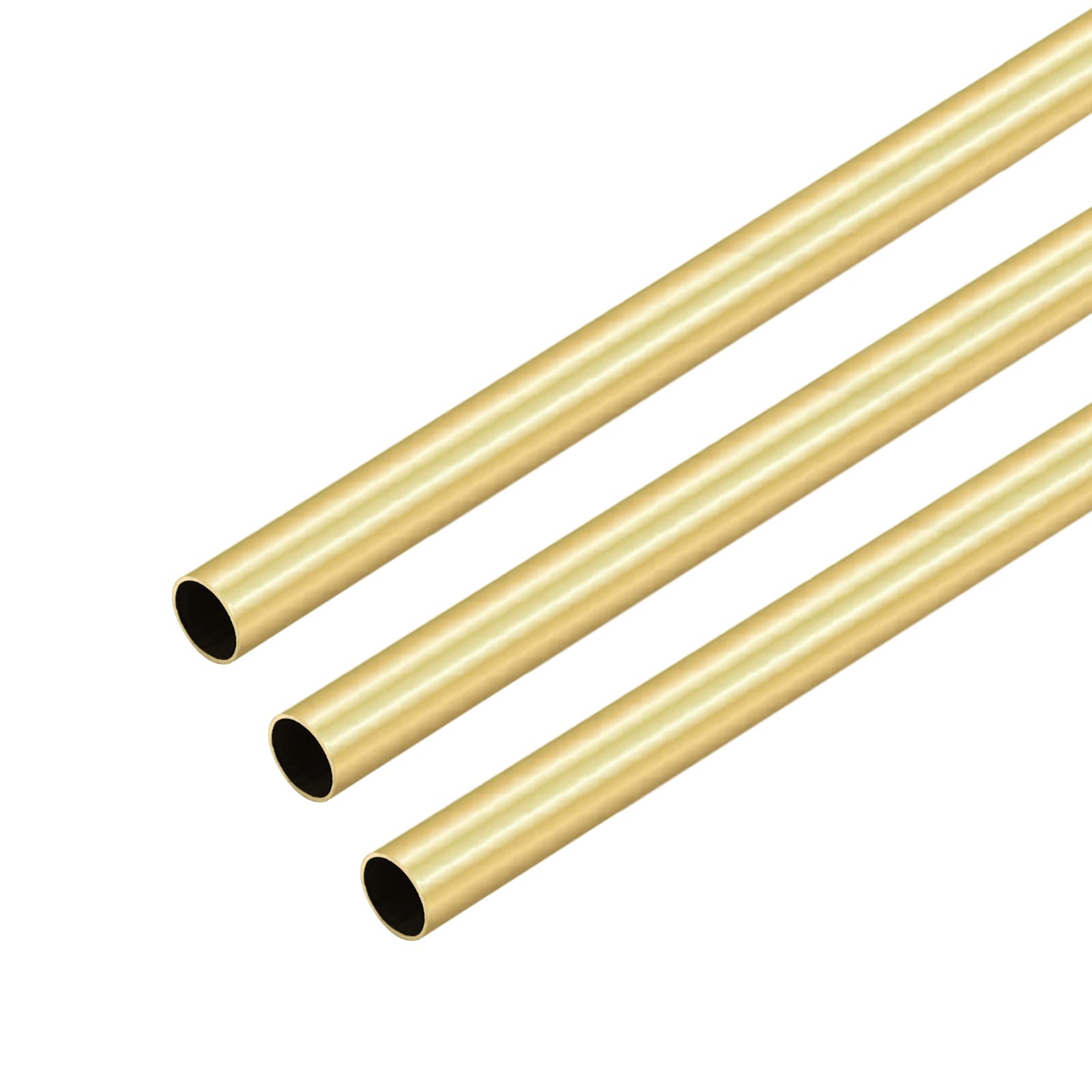 VictorsHome Brass Round Tube, 8mm OD 0.2mm Wall Thickness 300mm Length Metal Seamless Straight Tubing for DIY Crafts Model 3pcs