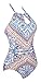 UniSweet Women's High Neck Halter Backless Keyhole One Piece Swimsuit