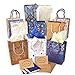 Christmas Gift Bags Bulk - Set of 16: 12 Assorted Medium Size Bags with Rope Handles + 2 Wine Bags + Tissue Paper + 12 Cards