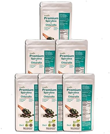 (Hot Sales) Premium 2in1 Spirulina(50%)+ Chlorella(50%) Tablets x 3 Packs(360g bundle)+ Get 3 Packs FREE: Chlorella Growth Factor and Spirulina Growth Factor/ Super Green Vitamin Supplement/ Natural Detox