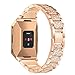 bayite Metal Bands Compatible with Fitbit Ionic Replacement Band with Rhinestone Bling Adjustable Bracelet, Rose Gold