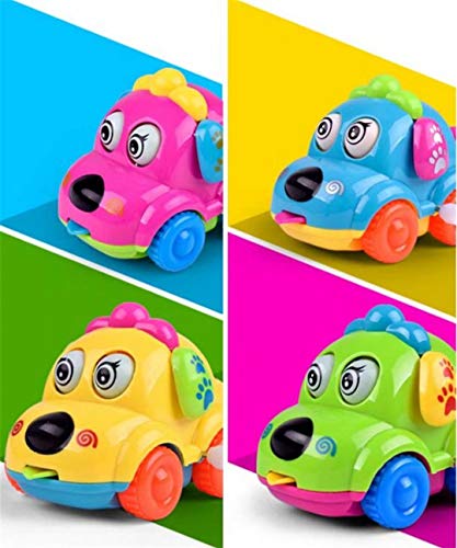 CARDEON 1Pc Cute Cartoon Animal Dog Wind Up Toys Running Car Clockwork Classic Toy Newborn Spring Toy Random Color
