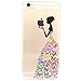 iPhone 6 Case, iPhone 6s Case,JAHOLAN TPU Silicone Gel Soft Clear Case Cover for Iphone 6 6S - Black Colorful Apple Butterfly Girl