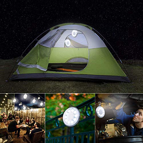 Solar Camping Light, Magnetic Solar-Powered White LED Light Waterproof IPX7 Portable Spotlight Dual Solar and USB Charging Lantern Outdoor Activities, Hiking, Exploration Cellphone Emergency Charging - Thumbnail 4