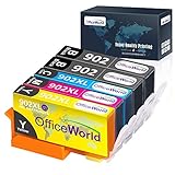OfficeWorld 5 Pack 902XL Compatible Ink Replacement for HP 902 Ink Cartridge, Work with HP OfficeJet Pro 6968 6978 6958 6962 6960 6970 6979 6950 6954 6975 Printer (2BK, 1 Meganta,1 Cyan,1 Yellow)