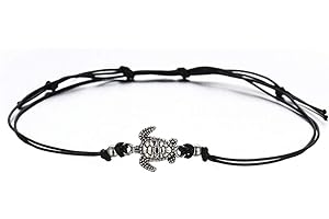 1pc Ankle Bracelet, Women Lady Tortoise Ankle Chain Anklet Bracelet Barefoot Sandal Beach Foot Jewelry Black