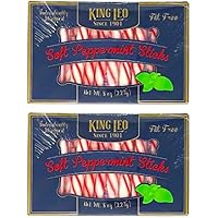 King Leo Soft Peppermint Sticks - 8 oz Pack of Two – Individually Wrapped Peppermint Sticks Fat Free