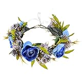 Love Sweety Rose Flower Headband Floral Crown Garland Halo (2# Royal Blue)