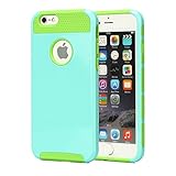 iPhone 6 Case, oneCase™ Hybrid High Impact Shockproof Protective Case Hard Plastic+Soft Silicon Rubber Armor Defender Case Cover for Apple iPhone 6 4.7 inch Screen with Stylus & Screen Protector (Light Blue/Green)