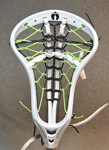 REPTILE iinspired by MLL New York Lizard. Blackfeet Lacrosse Mini Stick Traditional strung Pita Pocket White Leathers - White Head with Espresso finish Handle