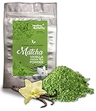 Vanilla Matcha Green Tea Powder, Organic Japanese Premium Grade, 100% Vegan, Packed with Nutrients and Antioxidants, Boosts Your Metabolism And Tastes Great, [85g, 3oz, 42 Servings]