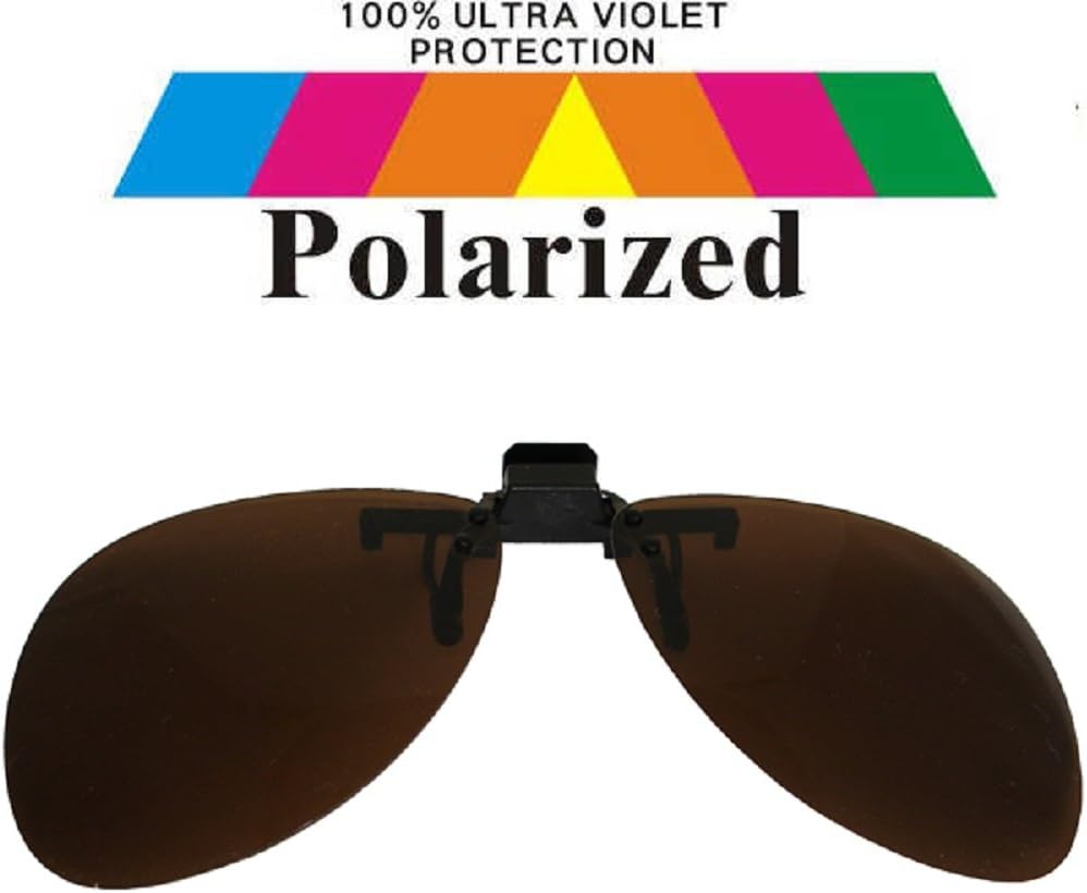 Round Clip On Brown Lens Polarized Sunglasses Lrg co111