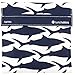 Lunchskins L1-LS1-1U-SHRK-C2-NV Reusable + Sealable Sandwich Bag, Navy Blue Shark