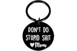 HZMM Funny Keychain Gift for Teenager from Mom, Don't Do Stupid Shit Keychain, Gift for Son Daughter Kids, Go to College Presents