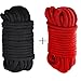 MASY BDSM Bondage Restraints 10m 32 Feet Long Japanese Rope Role Fun Game Play Kit Clothing Accessory 2 Pcs (Black-Red)