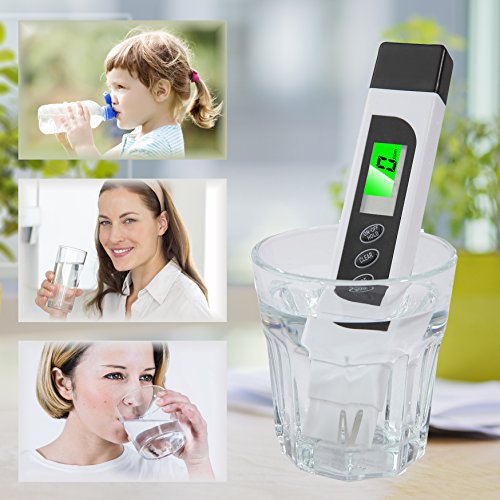 Water Quality Tester, 3 in 1 Professional TDS Meter, EC and Temperature Meter, Digital Water Quality/ Purity Tester for Tap Water, Drinking Water, Aquarium + pH Test Strips 100ct - Tests Body pH Level - Thumbnail 4