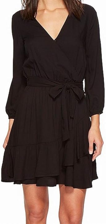 womens black wrap dress