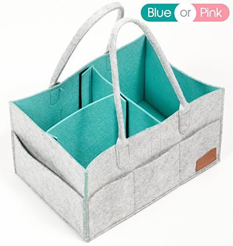 Diaper Caddy, Nursery Storage Bin &amp; Tote Bag for Car Travel and Portable Organizer for Girls &amp; Boys for Changing Table, Great Registry Shower Gift by In Real Life