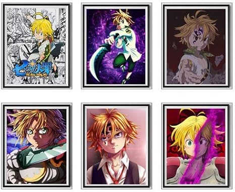 Amazon Com Assault Mode Darkness Of Wrath Meliodas Manga Anime Seven Deadly Sins Premium Paper Art Prints Poster Set Of 6 8 X 10 Inches No Frame Furniture Decor