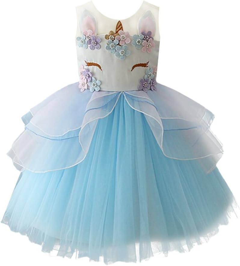 FREEFLY Girls' Unicorn Christmas Party Fancy Dress For Cosplay