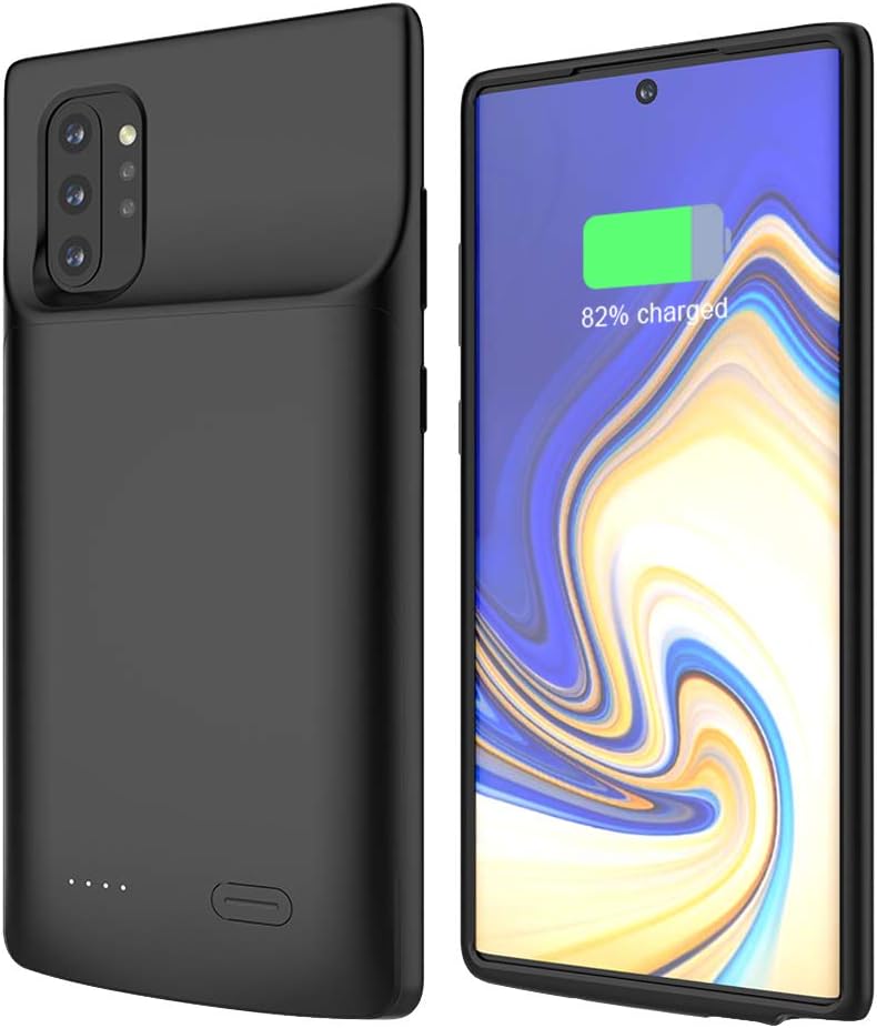 EASYCOB Back Clip Battery Case for Samsung Galaxy Note 10 Plus,6000mAh Slim Extended Backup Battery Charger Shell,Rechargeable Portable Protective Charging Power Bank Cover