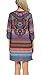 Women Bohemian Neck Tie Vintage Printed Ethnic Style Summer Shift Dress (Small, Pattern 7)