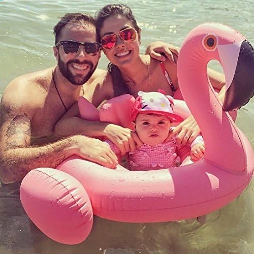Inflatable Kids Baby Seat Flomingo Swim Ring Pool Floate Boats Satety Aid Trainer Beach Toys (With a cup holdder for free )