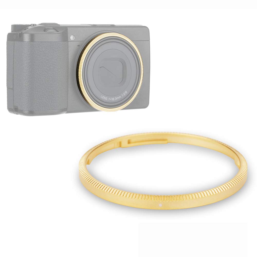 Metal Lens Ring for Ricoh GR III GR3 GR III HDF Camera Replaces Ricoh Original Ring or Accessory GN-1 Ring(Gold)