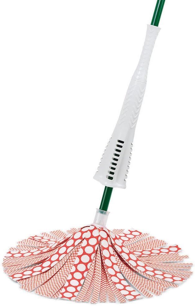 Libman Wonder Mop & Refills Kit – for Tough Messes and Powerful Cleanup – Easy to Wring, Long Handled Wet Mop for Hardwood, Tile, Laminate. Includes Three Replacement Heads, Machine Washable, 62 Inch