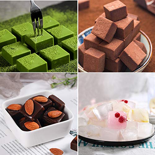 (2 PCS) 126/40 Cavity Square/Rectangle Silicone Candy Mold + 100pcs Gold Polka Candy Wrappers,for Mini Gummy Chocolate Jelly Ice Cube Truffles Pralines Caramels Ganache - Thumbnail 4