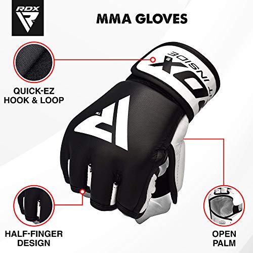 RDX-Guantes-MMA-para-Artes-Marciales-Entrenamiento-Cuero-Sparring-Guantillas-Bueno-para-Grapling-Kickboxing-Muay-Thai-Saco-de-Boxeo-Combate-Training-y-Lucha-Libre