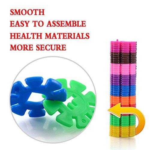 Auoxer Building Block Toys of 500 Pieces, Gear Flakes Connect Interlocking Plastic Disc, A Creative and Educational Construction Toy Bricks - Best Gift for Boys and Girls - Thumbnail 3