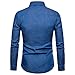 LOCALMODE Men's Casual Dress Shirt Button Down Shirts Fashion Denim Shirt