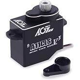 AGFRC Mini-Z Car 0.05Sec RC Micro Drifting Servo (A11CLS V3 Black) | 1.4kg Torque, Titanium Gear, Coreless Motor, Programmable, Fits Mini-Z, 1/24-1/28 Scale RC Cars. 20x21x11.3mm, 11g