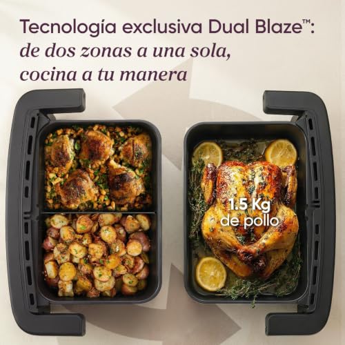 Cosori Air Fryer 8.6L Dual Blaze TwinFry Compact, PFAS and Teflon Free | PFAS Free Ceramic Coating, Dual Blaze™ Technology, 1 or 2 Zone Splitter, SYNC&Match Modes, 6 Functions, 2700W