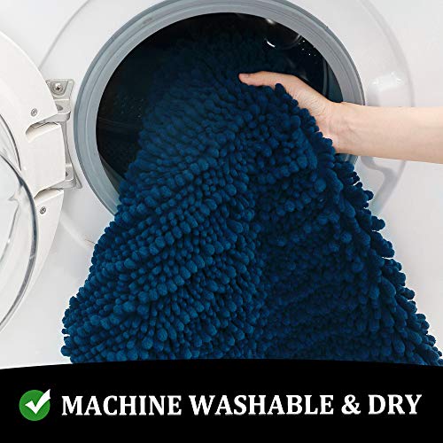 Color&Geometry Original Luxury Chenille Bath Rug Mat, 24x16 Shaggy Rugs