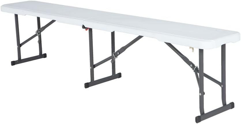 Lifetime 80305 6 ft Fold in Half Bench White 0.9 x 0.5 in Leg Tubing