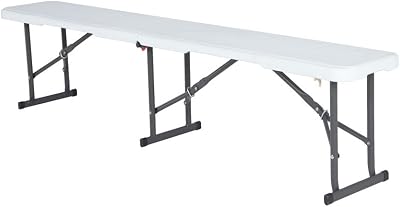 Lifetime 80305 6 ft Fold in Half Bench White 0.9 x 0.5 in Leg Tubing