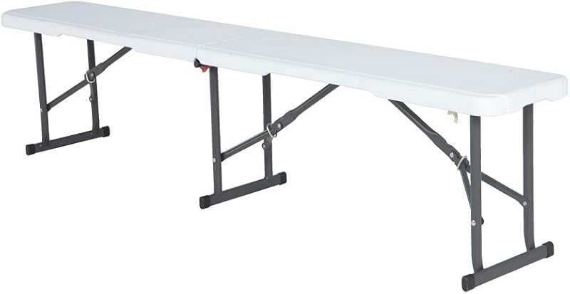 Lifetime 80305 6 ft Fold in Half Bench White 0.9 x 0.5 in Leg Tubing